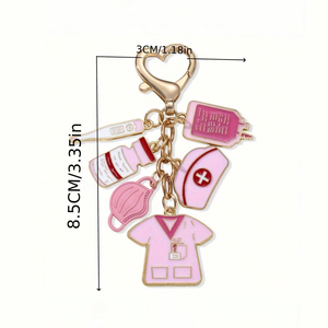 Allarme medico infermiere ciondolo portachiavi infermiere cappello cappello maschera iniettore portachiavi infermiere <span class=keywords><strong>regalo</strong></span> giorno borsa medico portachiavi auto portachiavi - Product Image 2