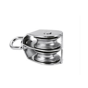 Anello di sollevamento per uso industriale con puleggia a fune in acciaio inox a doppia puleggia fissa per nave marina - Product Image 1