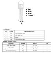 WS2812D-F5 Nouveau LED programmable d'origine 5 mm Diode électroluminescente RVB DIP4 WS2812D
