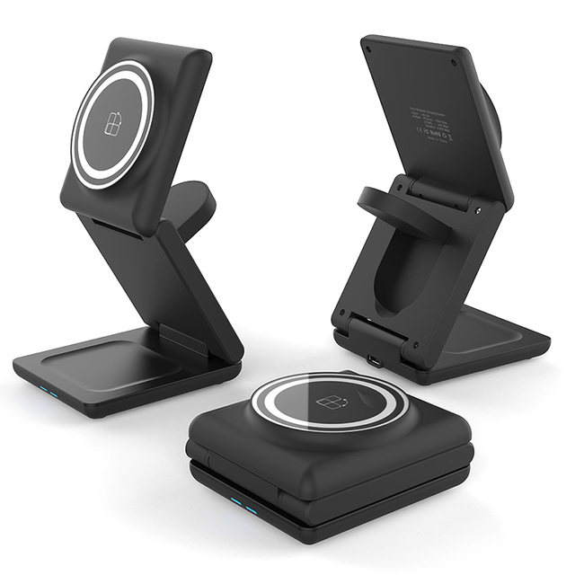 20W Fast Charging Wireless Charger Portable Magnetic Wireless Charger for iPhone Foldable 3 in 1 Wireless Charging Station