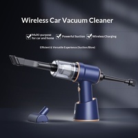 Aspirateur de voiture portable LT-117 120W sans fil rechargeable avec lumière LED, plusieurs buses, sans sac, pour voiture et usage domestique
