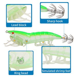 Señuelo de camarón Ytqhxy de 11.7cm y 20.5g, cebo de fondo de patas blandas con anzuelo explosivo para pesca de camarón, 8 unidades - Product Image 2