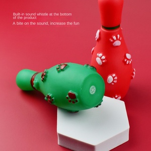 Yeni çevre dostu plastik Pet ses oyuncak noel ayak izleri Bowling kombinasyonu köpek Bite dayanıklı Molars vinil hayvan oyuncak - Product Image 3