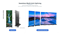 Écran LED pliable d'extérieur IP65, affichage LED portable, signalisation publicitaire numérique pour centre commercial, location pour événements