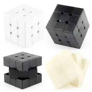 Gambar Logo Cetak 3X3 Reguler Puzzle Kecepatan Kubus Ajaib Permainan Asah Otak Putar Hitam Mainan IQ untuk Anak-anak