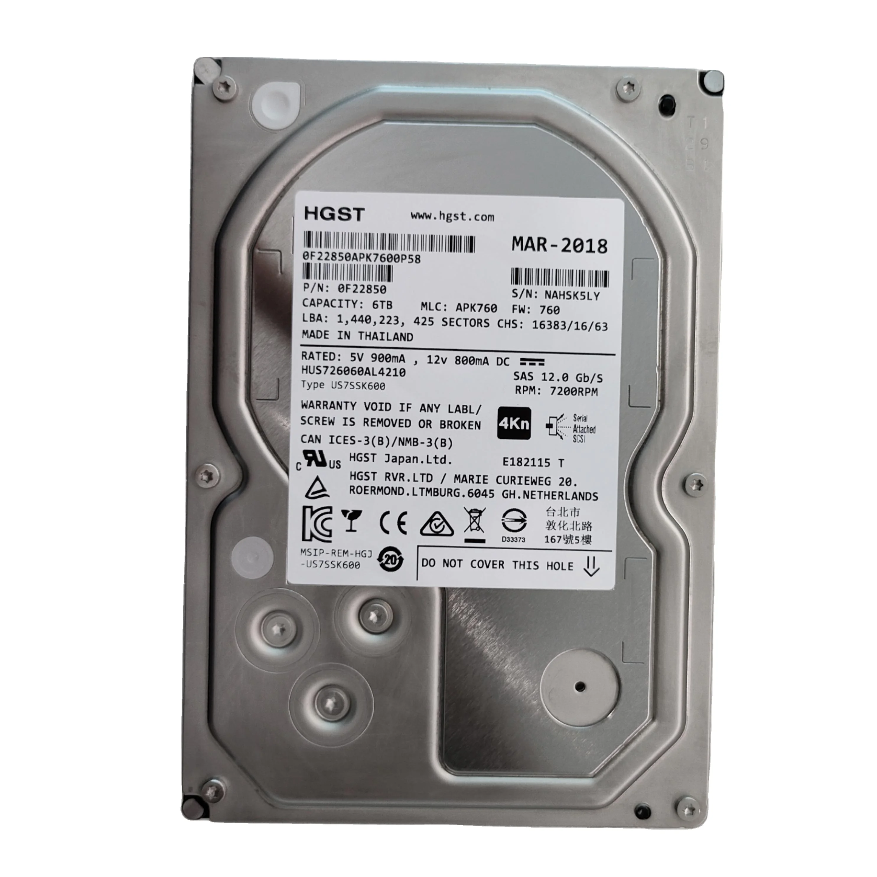 6TB HDD 3.5 HUS726T6TALE6L4 新品未開封 HGST HUS726T6TALE6L4 3.5