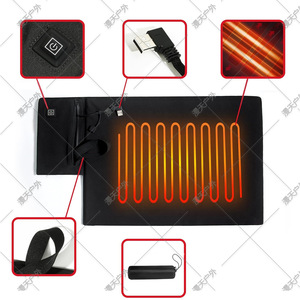 Heated Seat Pad Portable <b>Rectangular</b> Black Oxford Camping Chair Winter Heating <b>Cushion</b> Foldable Thin - Product Image 2