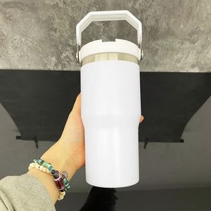 Botella de agua infantil de 20 oz con aislamiento al vacío para sublimación, vaso deportivo para niños de 20 oz con asa y tapa con pajita para actividades al aire libre - Product Image 5