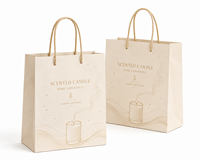 Sacs de shopping en carton personnalisés de luxe, durables, avec pelliculage, pour l'emballage de bougies en détail