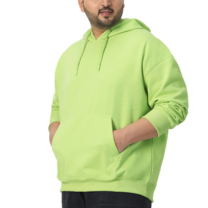 เสื้อฮู้ดไหมพรมบุซับในสำหรับผู้ชายไซส์ใหญ่พิเศษ ทรงหลวมใส่สบาย ผ้าคอตตอนผสมพรีเมียม - Product Image 1