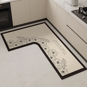 Alfombrilla cuadrada de PVC para suelo de cocina moderna acolchada, antimanchas de aceite, resistente al desgaste, resistente a la suciedad, alfombrilla absorbente de agua para pies - Product Image 1