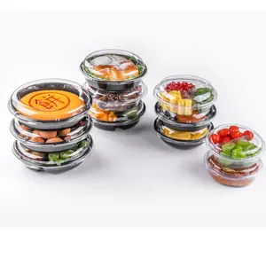 Manufacturer Supply 2 3 4 Compartment Transparent Plastic Pastries Fruit Bowl Food Container Box