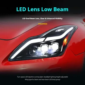 FT xe đèn cho Infiniti G37 Q60 Coupe 2-cửa 2008 2015 LED projetor Đèn pha ban ngày Chạy ánh sáng phụ kiện ô tô - Product Image 3