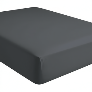 Drap-housse 100% coton gris foncé taille italienne 120x200cm - Product Image 3