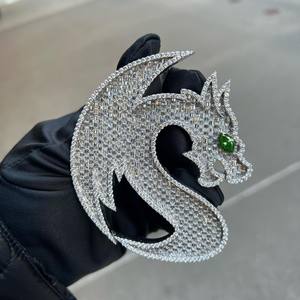 Bijoux en diamant Moissanite taille baguette ronde de qualité supérieure faits à la main pendentifs et breloques de fête à effet glacé - Product Image 3