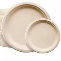 Assiettes jetables pour fête de mariage, écologiques, 7 pouces, en bagasse de canne à sucre, contenants alimentaires