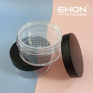 Wholesale White 30g Makeup <b>Empty</b> Cosmetic Loose Powder <b>Jar</b> ABS Plastic Cap with Transparent Bottle Packaging <b>Jar</b> - Product Image 1