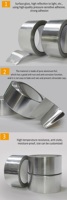 Rubans adhésifs en aluminium résistants aux hautes températures, imperméables, utilisés pour la climatisation, ruban en aluminium de 2 pouces