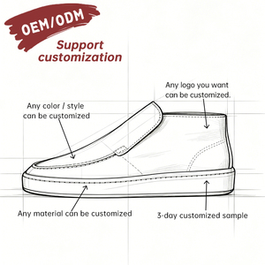 Mocassins montants en cuir de vachette pour hommes, style décontracté, légers et confortables, à enfiler, plateforme, collection 2026 - Product Image 3