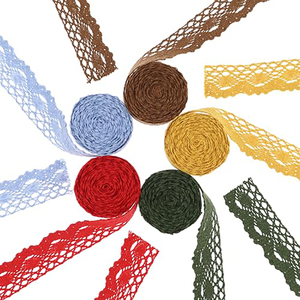 Nastro in pizzo ricamato beige ecologico in cotone, passamaneria <span class=keywords><strong>all</strong></span>'<span class=keywords><strong>uncinetto</strong></span> per cucito, abbigliamento, confezioni regalo, accessori per capelli, cappelli, tessuti per la casa, scarpe - Product Image 5