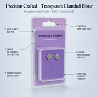 Boîte à clapet en PVC recyclable hautement transparente, emballage en blister transparent en PET RPET, emballage d'affichage pliable en acétate pour produits de bijouterie