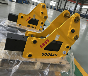 Marteau briseur hydraulique latéral Soosan SB35 avec burin de 60 mm pour excavatrice de 3 à 6 tonnes, démolition de roche - Product Image 4