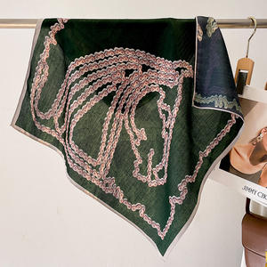 มาใหม่ล่าสุดหัวคอผ้าพันคอสแควร์แฟชั่นแบรนด์หรูผ้าขนสัตว์ผ้าไหมผ้าพันคอผม Bandanas มุสลิมตกแต่งฮิญาบผ้าพันคอผู้หญิง - Product Image 3