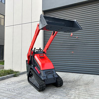 Mini-chargeuse compacte sur chenilles avec écran de surveillance numérique, composé de caoutchouc durable et haute efficacité