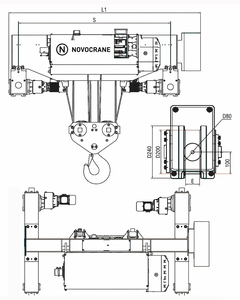 NWH8 32000公斤<span class=keywords><strong>2</strong></span>*1.3千瓦电机桥式起重机M5 9米提升高度和<span class=keywords><strong>2</strong></span>米（M5）工作小车双梁钢丝绳电动葫芦 - Product Image 6