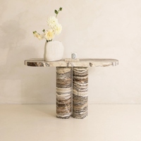Table console rectangulaire en marbre de luxe norvégien, tables consoles en travertin
