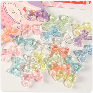 Cuentas de Acrílico Lucite con Forma de Lazo y Agujero para Hacer Joyería DIY, Decoración de Cadenas para Teléfonos y Collares, Surtido Mixto de Color Rosa - Product Image 1