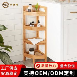 Estantes de esquina triangulares de bambú para suelo, estanterías de bambú para esquina de habitación, personalizables, al por mayor. - Product Image 5