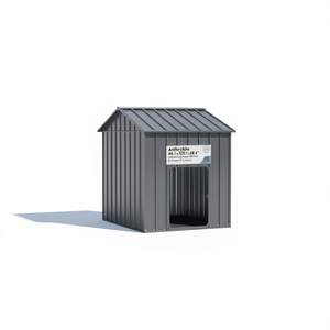 Cuccia per Cani in Acciaio Zincato Antracite 46.1x32.0x48.4 Pollici con Tetto, Cuccia per Animali da Esterno - Product Image 1