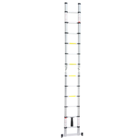 Nouvelle échelle télescopique double face en aluminium EN 131-6 de 3,8 m avec charnière en acier, escabeau escamotable pour grenier