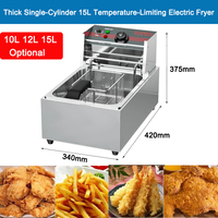 Freidora Eléctrica Comercial de 10L+10L para Uso Doméstico, Restaurantes de Comida Rápida, para Papas Fritas, Pollo Frito, para Hoteles