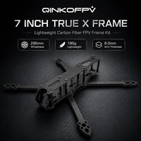 QINKOFPV Accessoires FPV Kit de châssis de drone 7 pouces 295mm en fibre de carbone True X léger pour course, bras de 6mm, 185g, stack de 30.5mm