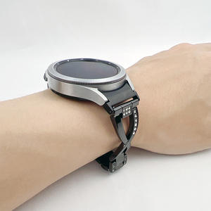 20mm 22mm pour Samsung <span class=keywords><strong>Galaxy</strong></span> Watch4 40mm 44mm montre <span class=keywords><strong>4</strong></span> classique 42mm <span class=keywords><strong>46mm</strong></span> femmes X Type diamant bracelet de montre en métal - Product Image 6