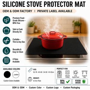 Custom Logo Silicone Stove <b>Mat</b> Waterproof Scratch Resistant Dishwasher Safe Countertop Protector Durable Heat Resistant - Product Image 1
