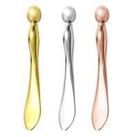 Spatule cosmétique en alliage de zinc avec logo personnalisé, applicateur de crème pour les yeux, outil de massage sous les yeux en métal pour les marques de soins de la peau