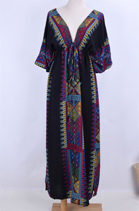 ชุดเดรสชายหาดสไตล์โบฮีเมียนลายบาติกใหม่ ลายทาง ลายตาราง ลายเสือดาว ผ้าฝ้าย 1 ชิ้น - Product Image 5