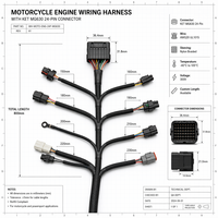 Arnés de Cableado para Motocicleta Directo de Fábrica, MX 3.96mm 16 Pines AWG22 UL1007, Muestras Disponibles, para Motos de Cross/ATV de 50cc 110cc 125cc