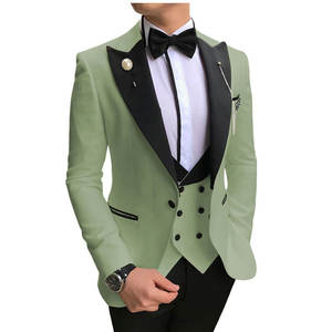 Negócios italianos 3 Peças Clássico Homens Terno Noivo Prom Smoking Groomsmen Blazer para Casamento Terno para Homens - Product Image 2