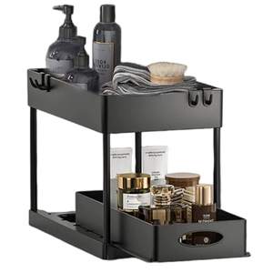 Kitchen sinks organizer Under Sink Pull Out Organizer Stackable Cabinet Shelves With Drawer Bathroom Storage