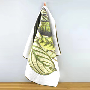 <strong>Sage</strong> <strong>Green</strong> <strong>Tea</strong> <strong>Towel</strong> for Heat Transfer Quick-Dry Microfiber Diamond Weave Kitchen Cleaning Cloth Knitted Pattern Compressed - Product Image 2