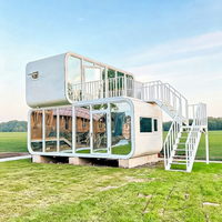 Capsule spatiale futuriste de 40 pieds, démontable, en forme de conteneur, pour appartement ou bureau extérieur – Design moderne, respirant et mobile
