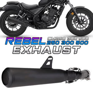 Tubo de Escape de Acero Inoxidable para Motocicleta <span class=keywords><strong>Honda</strong></span> Rebel1100 500 CMX500 2017 2018 2019 <span class=keywords><strong>2021</strong></span>, Estilo Caballero Negro - Product Image 4