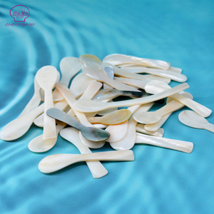 사용자 정의 레이저 새겨진 로고 천연 Nacre 어머니 진주 쉘 캐비어 아이스크림 스푼 - Product Image 2