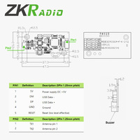 Módulo lector de tarjetas RFID integrado Dispositivo lector de tarjetas de identificación inteligente Lector de tarjetas de baja frecuencia de 125KHZ
