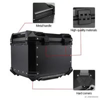 Boîte de rangement universelle pour moto en aluminium 35L/45L/55L/65L, boîte de rangement arrière antivol, étanche, boîte à bagages pour moto