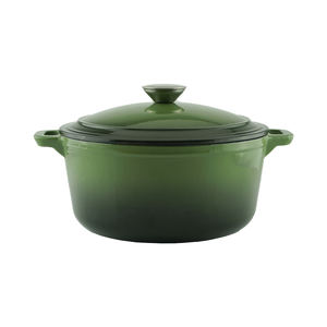ChuiHua <span class=keywords><strong>Cocotte</strong></span> <span class=keywords><strong>en</strong></span> <span class=keywords><strong>fonte</strong></span> émaillée verte personnalisable de <span class=keywords><strong>26</strong></span> <span class=keywords><strong>cm</strong></span>, compatible gaz et induction, certifiée LFGB - Product Image 4